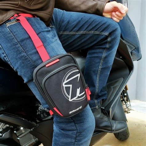 Motocard Bolsa Leg Bag Black / Red .